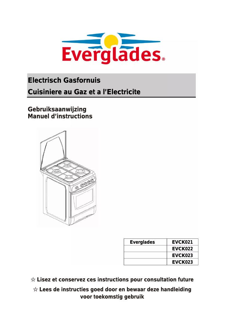 Page 1 de la notice Manuel utilisateur Everglades EVCK022