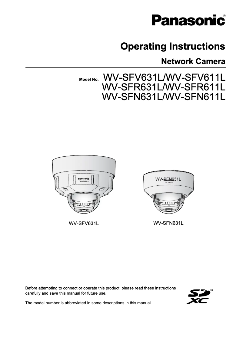 Página 1 del manual Manual de usuario Panasonic WV-SFV631L