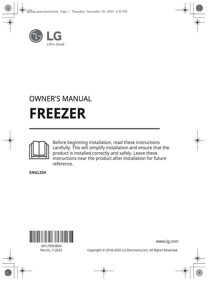 Page 1 de la notice Manuel utilisateur LG GF5237SWJZ1