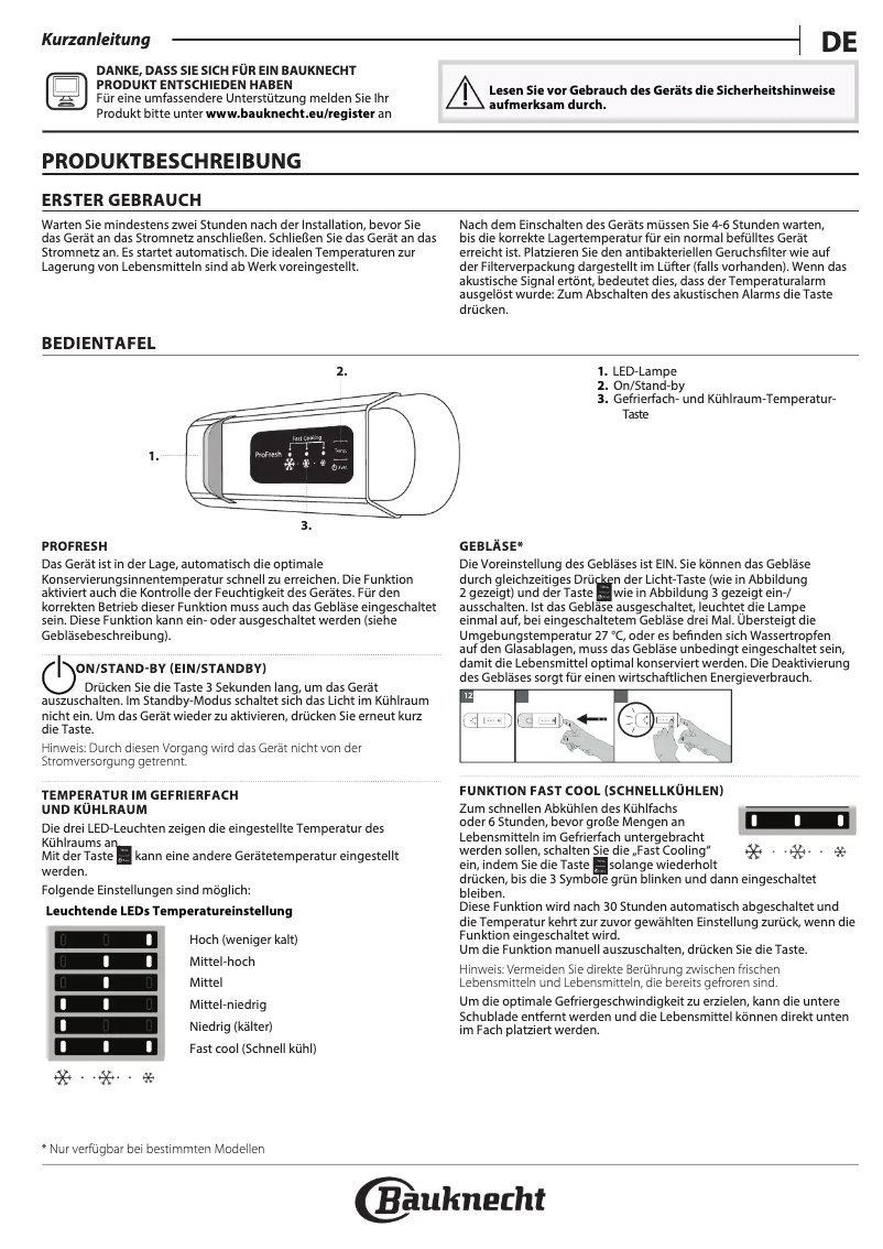 Page 1 of the manual User Manual Bauknecht KGIS 2680 LH2