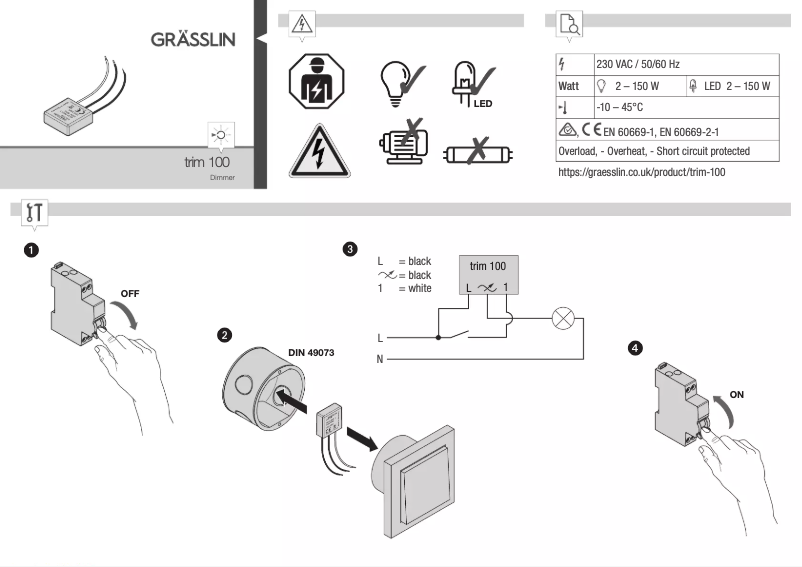 Page 1 de la notice Manuel utilisateur Grässlin Trim 100
