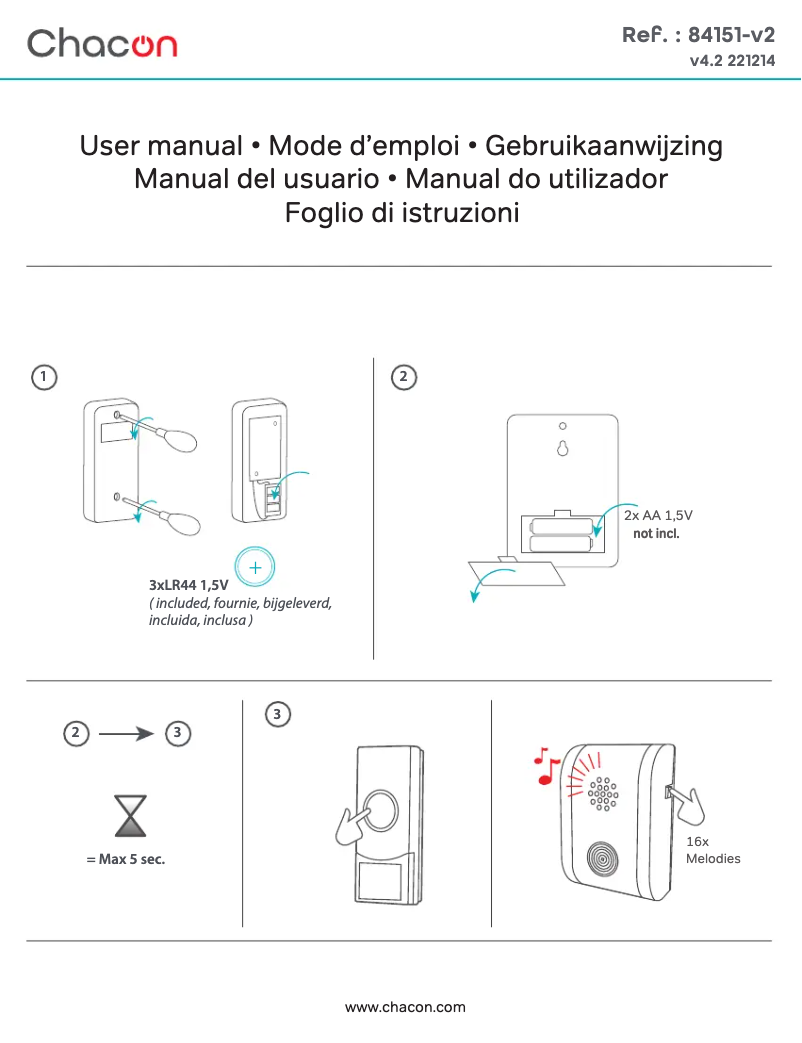 Página 1 del manual Manual de usuario Chacon 84151