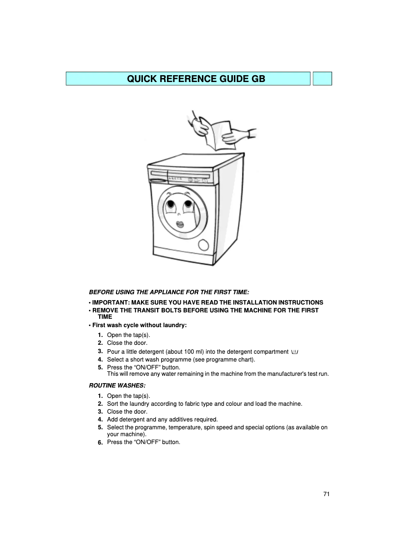 Page 1 of the manual User Manual Whirlpool M 560 SF WP