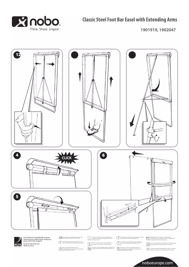 Page 1 de la notice Manuel utilisateur Nobo Classic 1901919