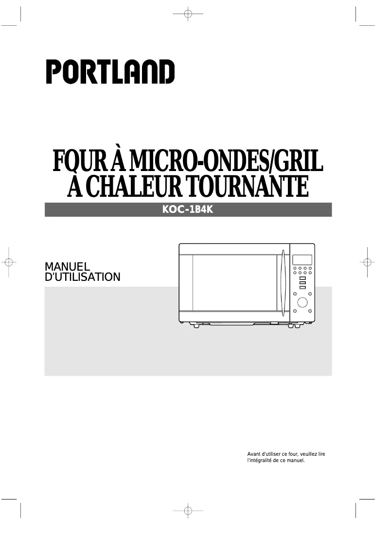 Page 1 de la notice Manuel utilisateur Daewoo KOC-1B4KA
