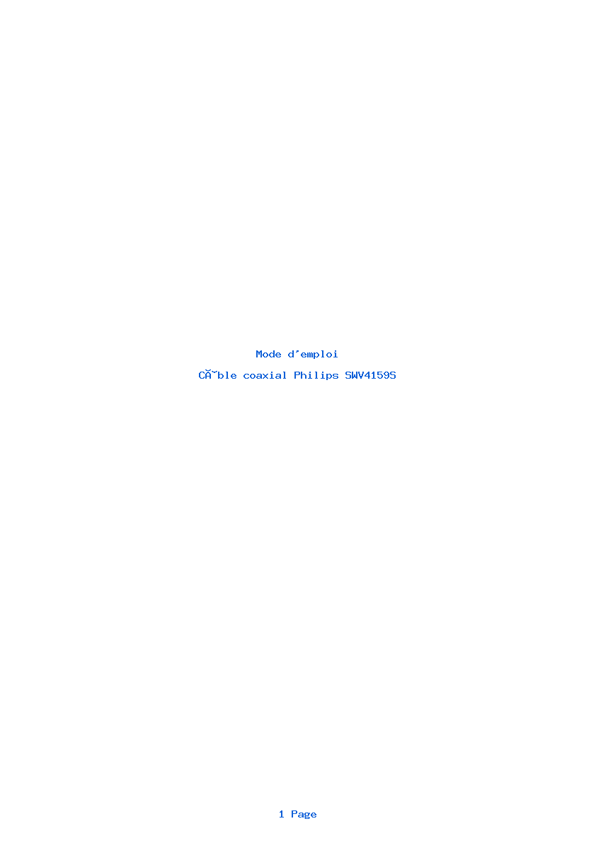 Page 1 de la notice Mode d'emploi Philips SWV4159S