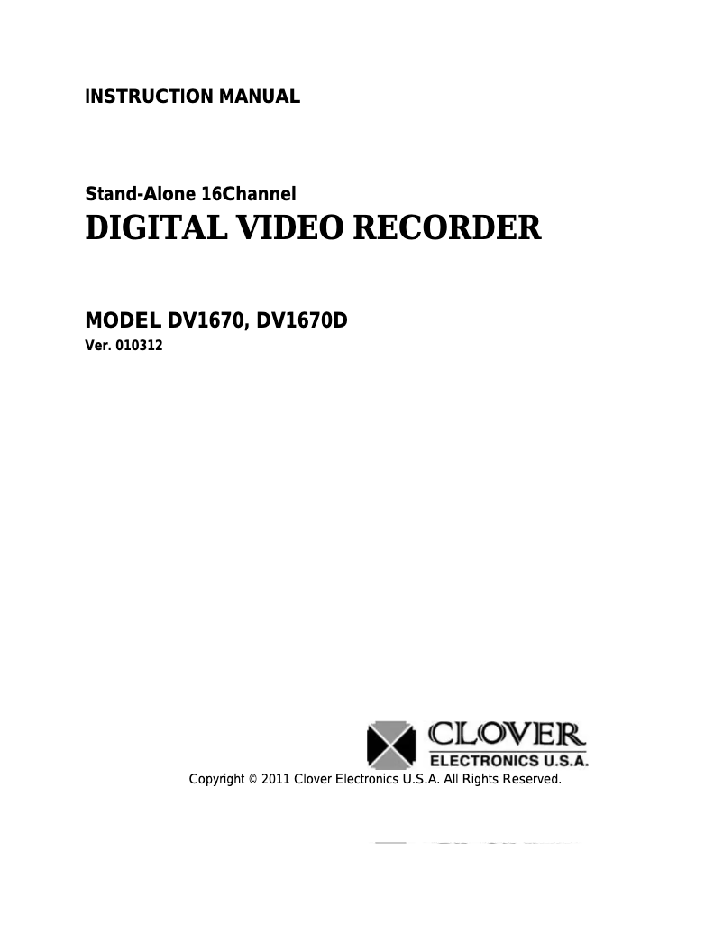 Página 1 del manual Manual de usuario Clover Technologies Group PAC16753D