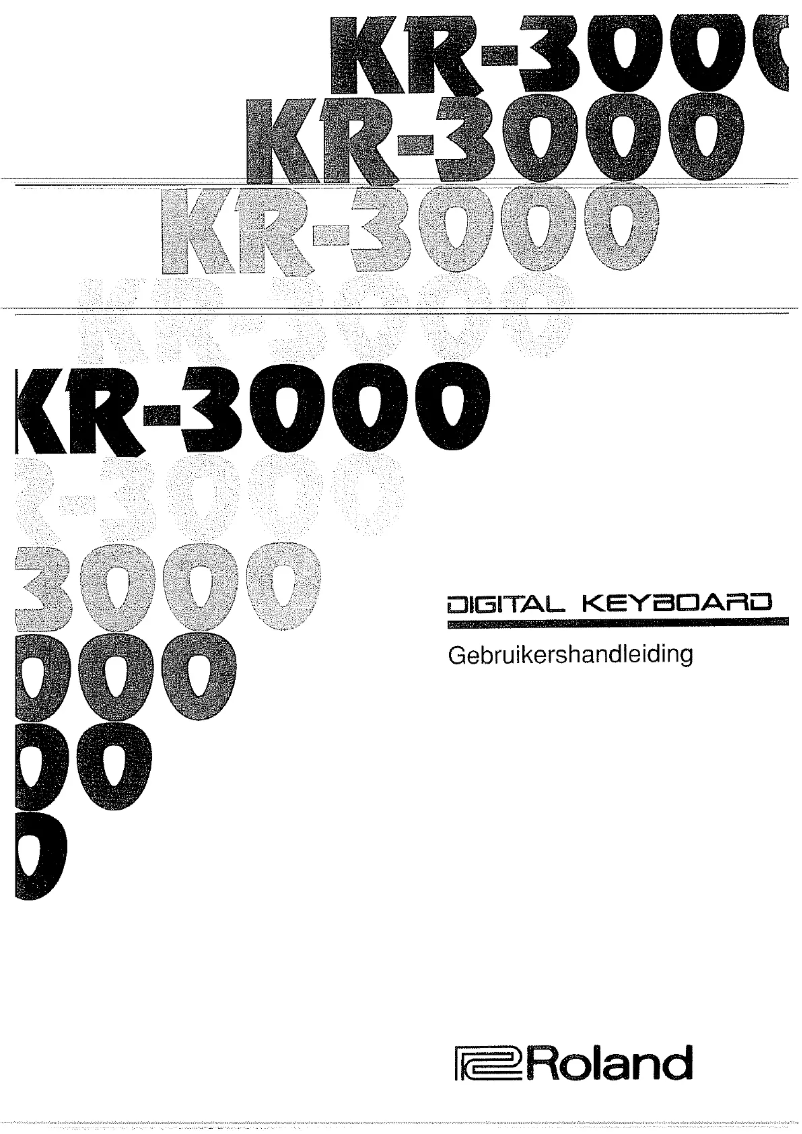 Page 1 de la notice Manuel utilisateur Roland KR-3000