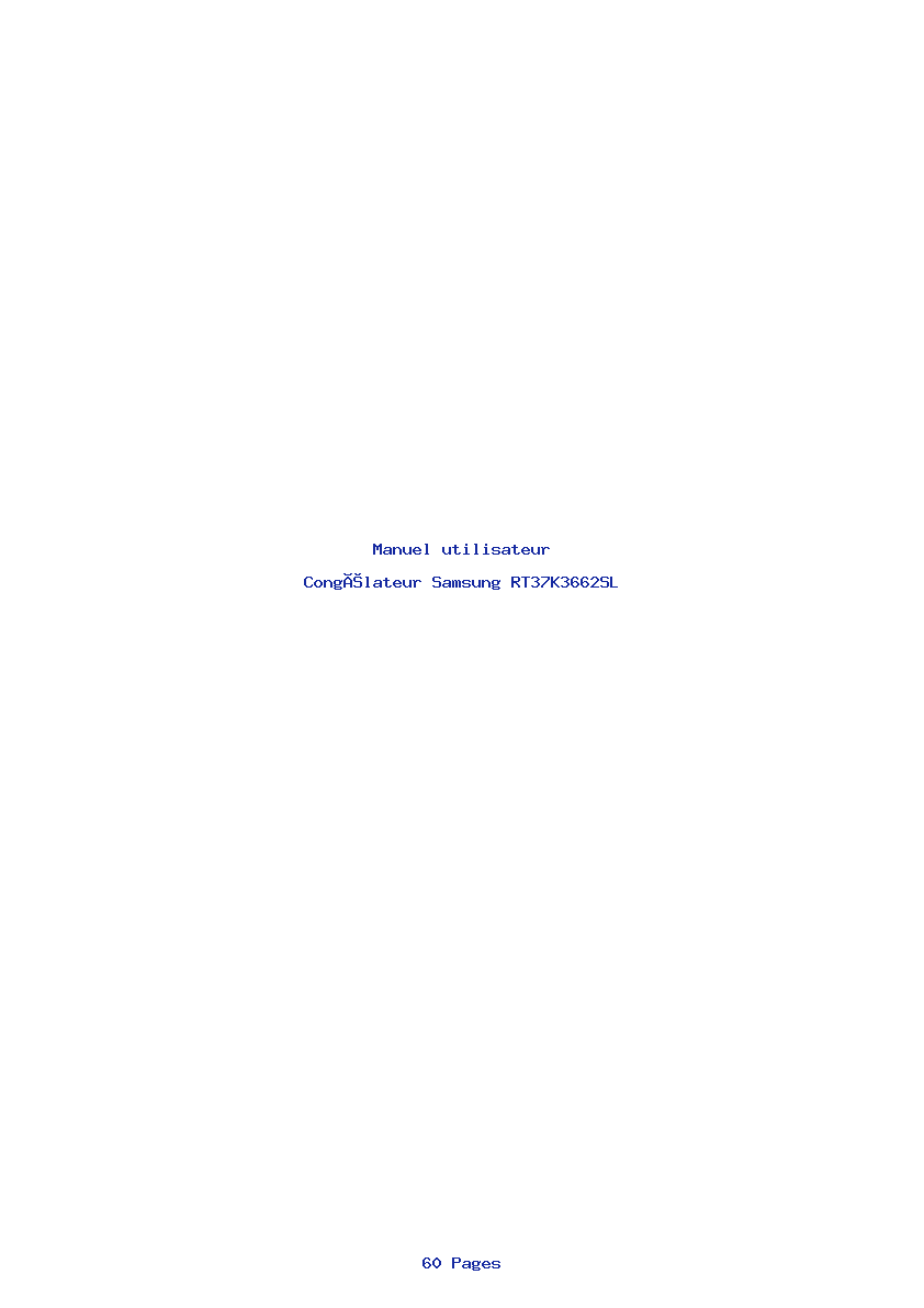 Page 1 de la notice Manuel utilisateur Samsung RT37K3662SL