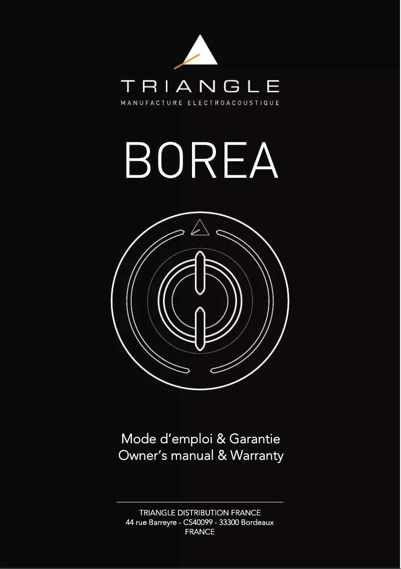 Page 1 de la notice Manuel utilisateur Triangle Borea