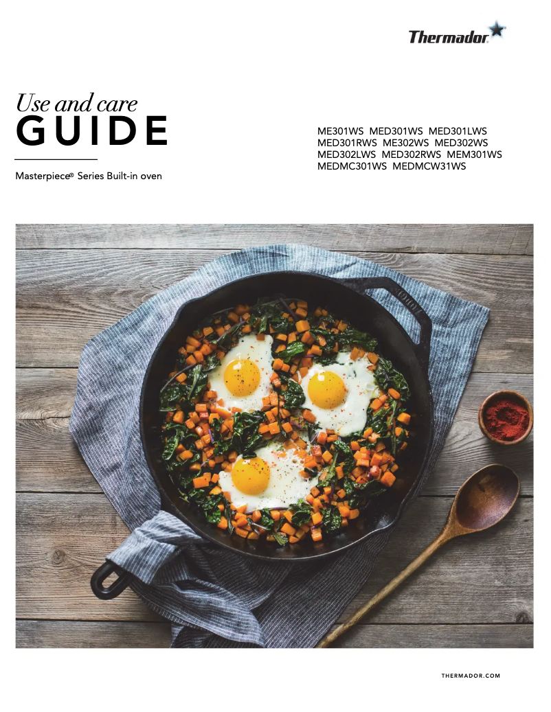 Page 1 de la notice Manuel d'utilisation et d'entretien Thermador ME302WS