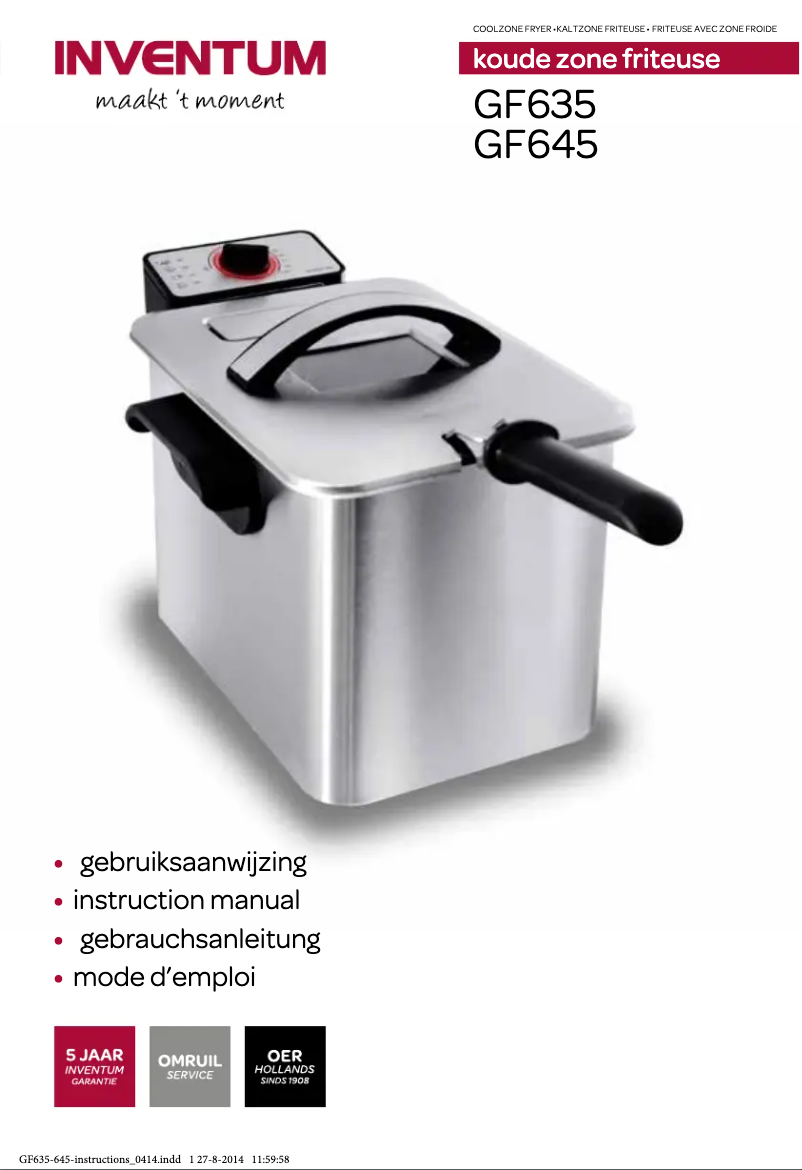 Page 1 de la notice Manuel utilisateur Inventum GF635