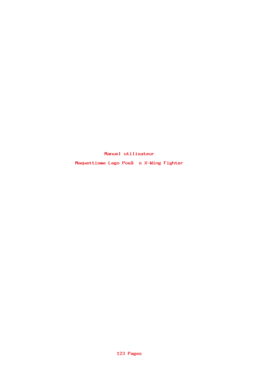 Page 1 de la notice Manuel utilisateur Lego Poe’s X-Wing Fighter
