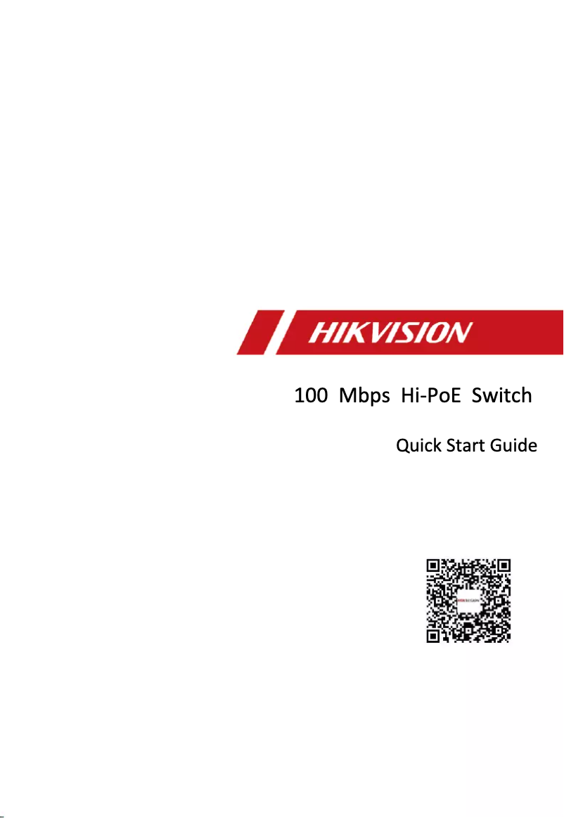Page 1 de la notice Guide de démarrage rapide Hikvision DS-3E1106HP-EI