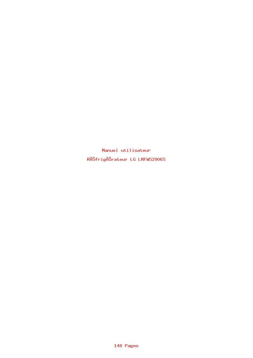 Page 1 de la notice Manuel utilisateur LG LRFWS2906S