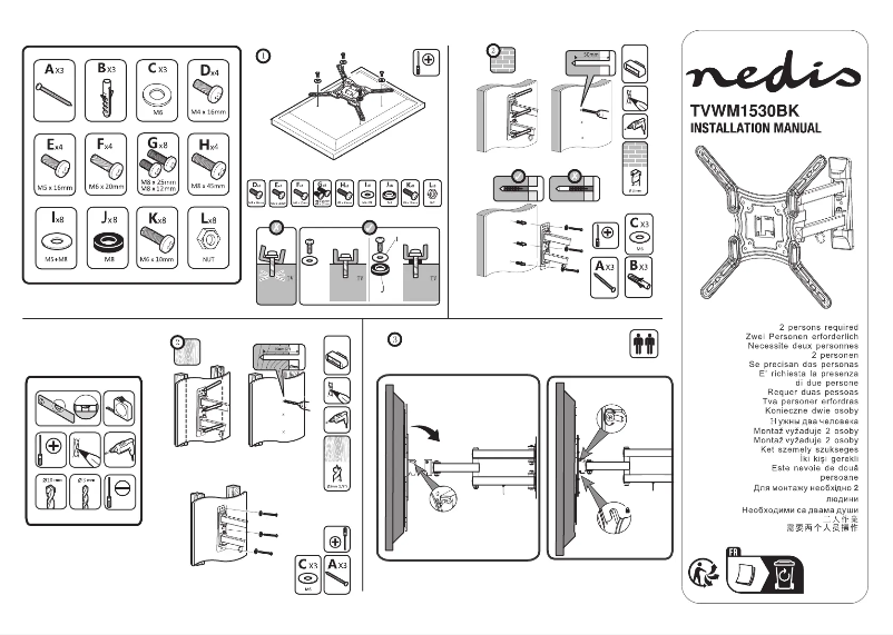 Page 1 de la notice Manuel utilisateur Nedis TVWM1530BK