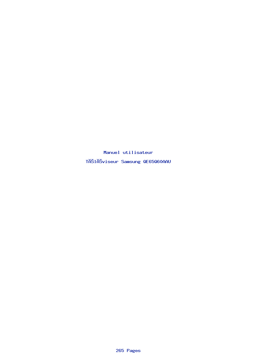 Page 1 de la notice Manuel utilisateur Samsung QE65Q60AAU