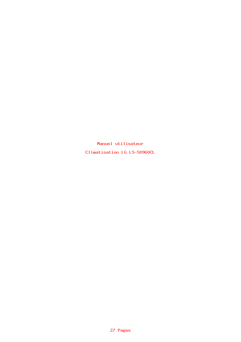 Page 1 de la notice Manuel utilisateur LG LS-S0960CL