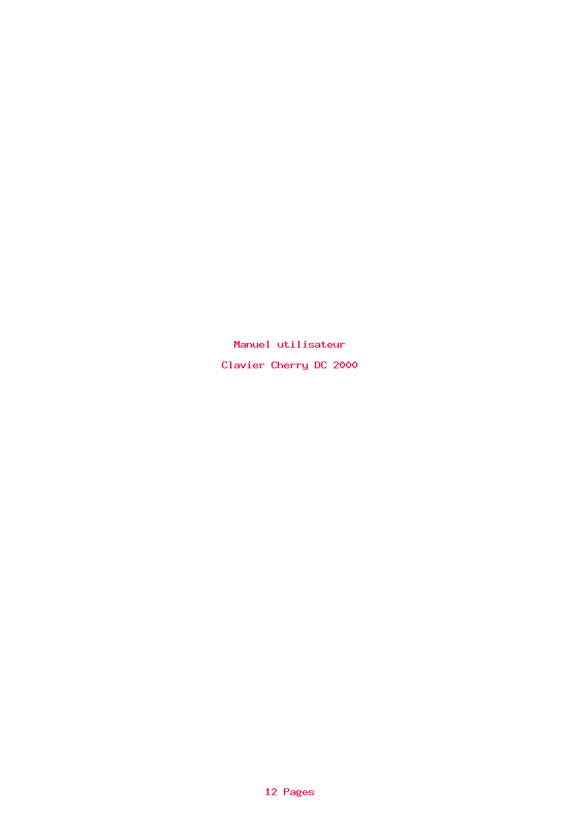Page 1 de la notice Manuel utilisateur Cherry DC 2000