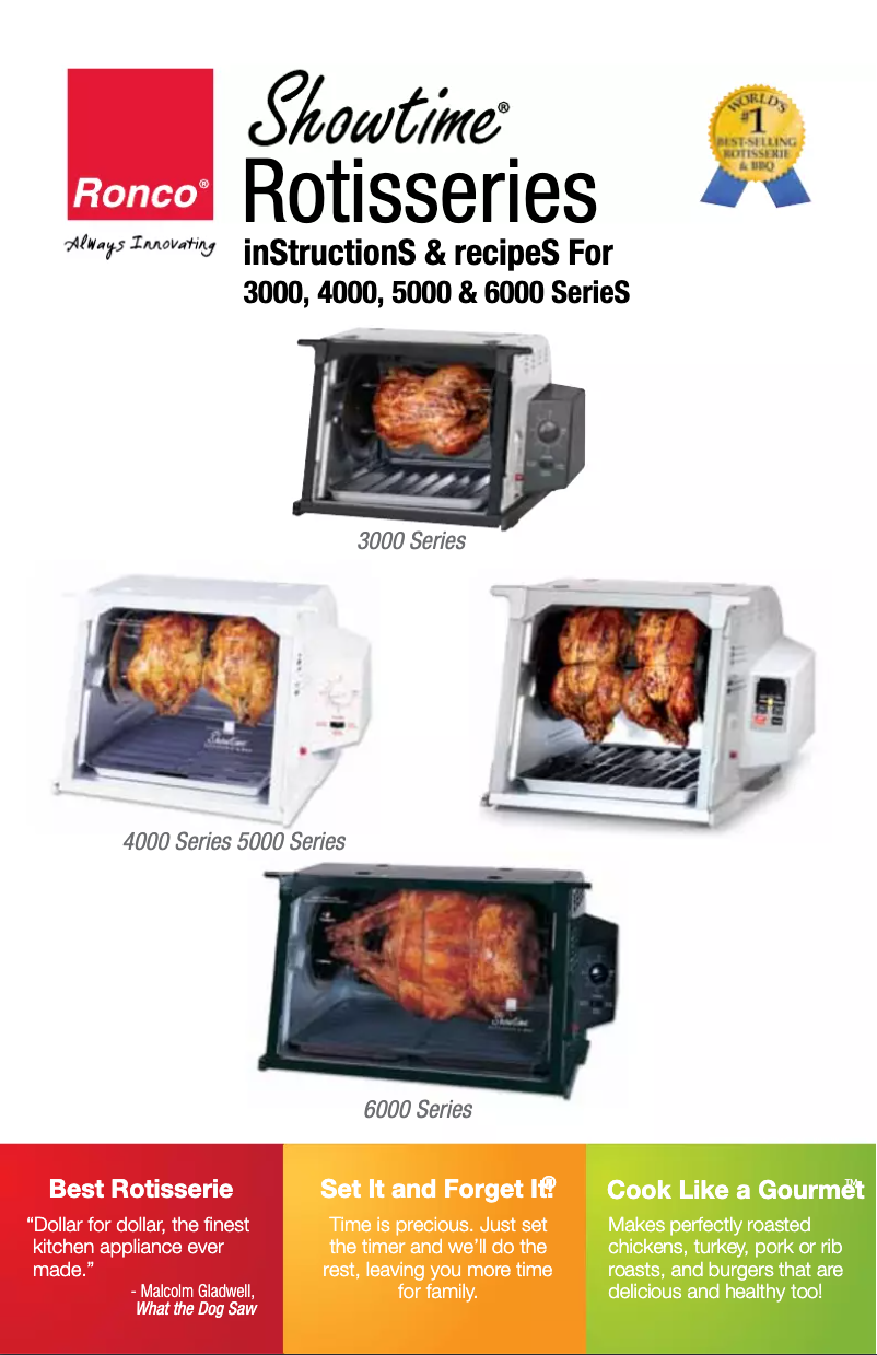 Page 1 de la notice Manuel utilisateur Ronco Showtime Rotisserie 3000 Series