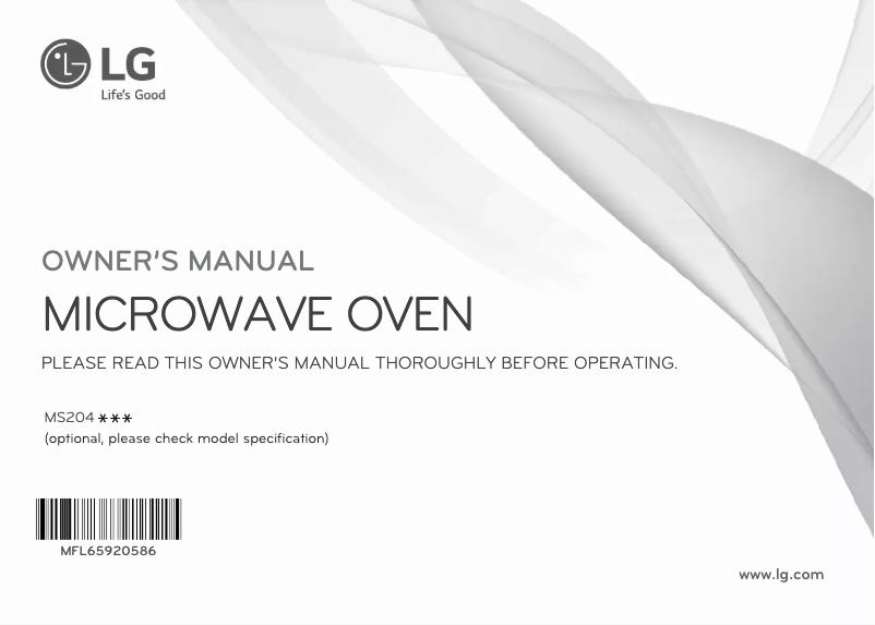 Page 1 de la notice Manuel utilisateur LG MS2044