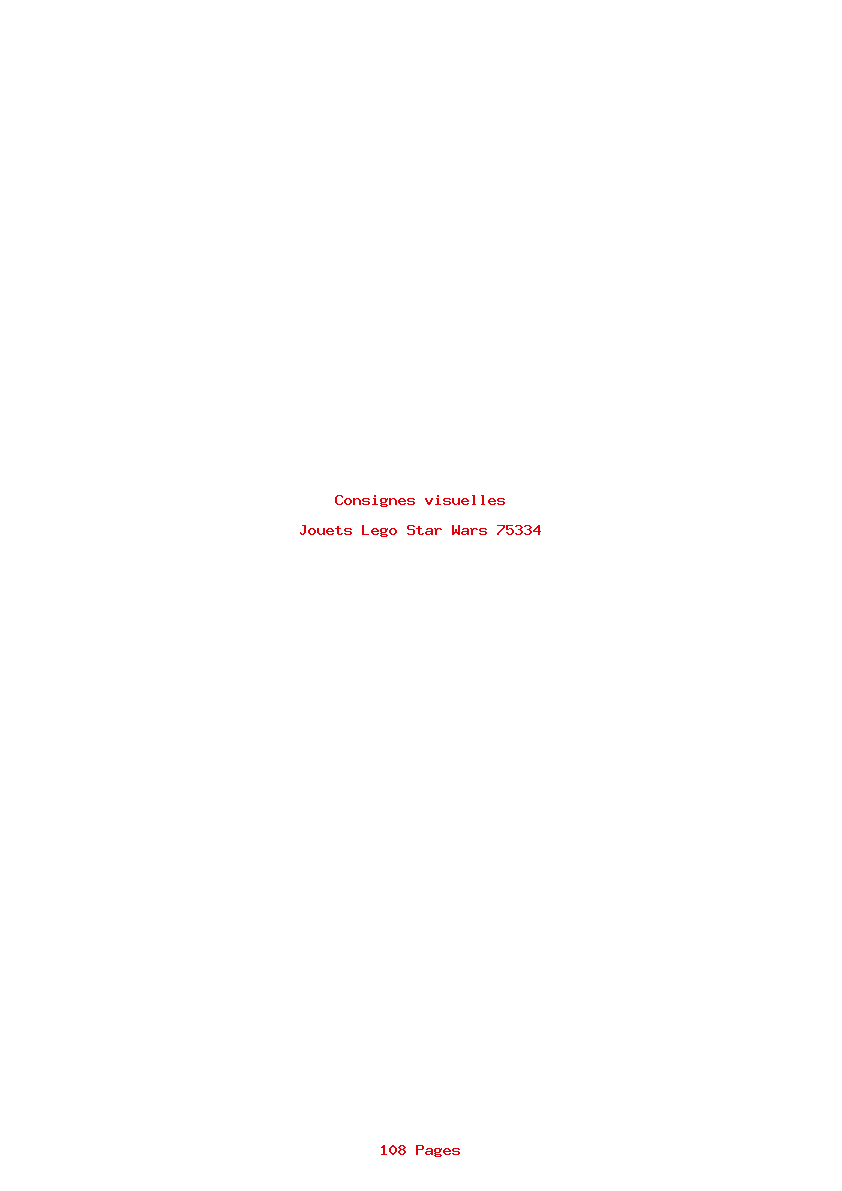 Page 1 de la notice Consignes visuelles Lego Star Wars 75334