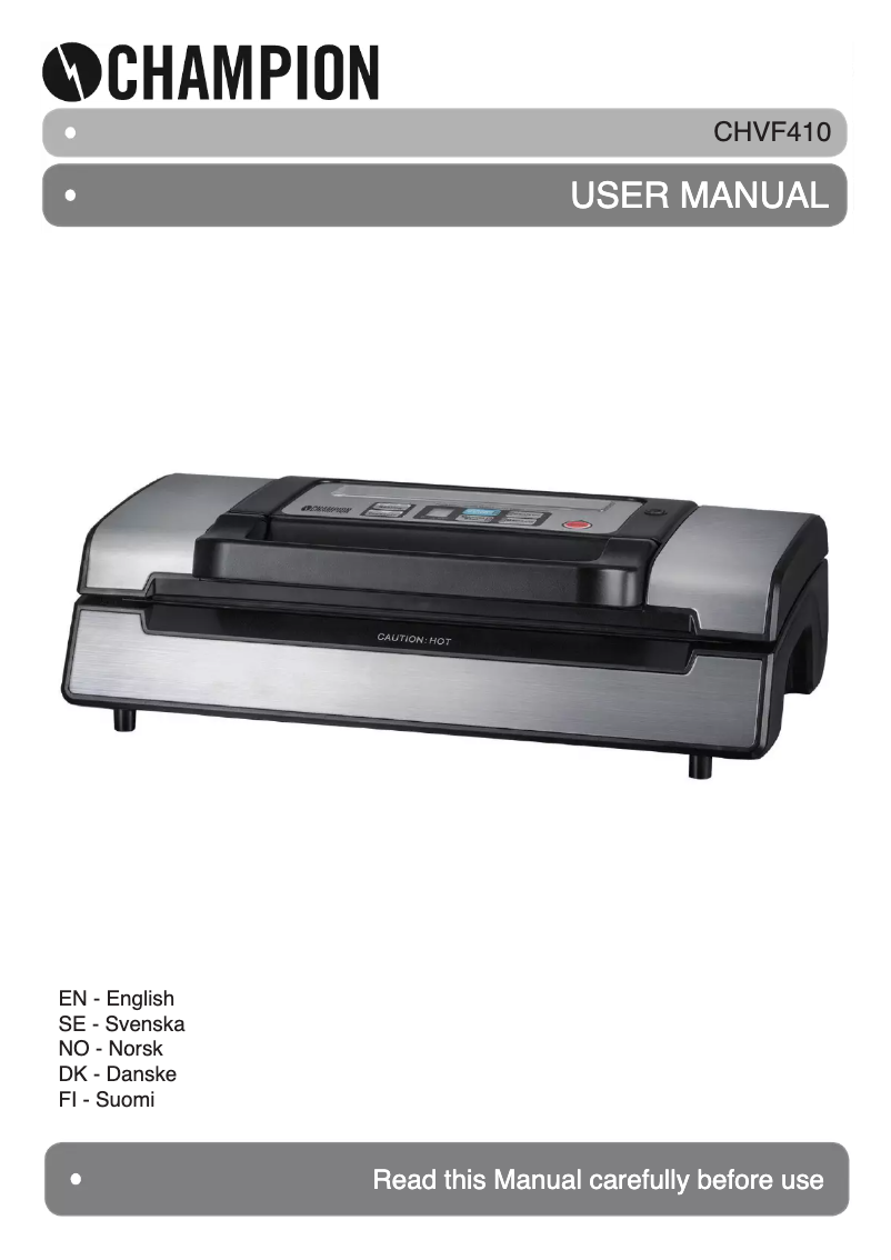 Page 1 de la notice Manuel utilisateur Champion CHVF410