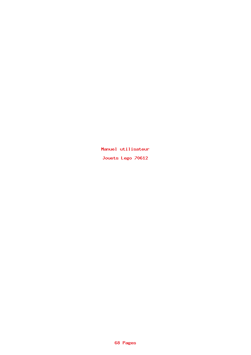 Page 1 de la notice Manuel utilisateur Lego 70612