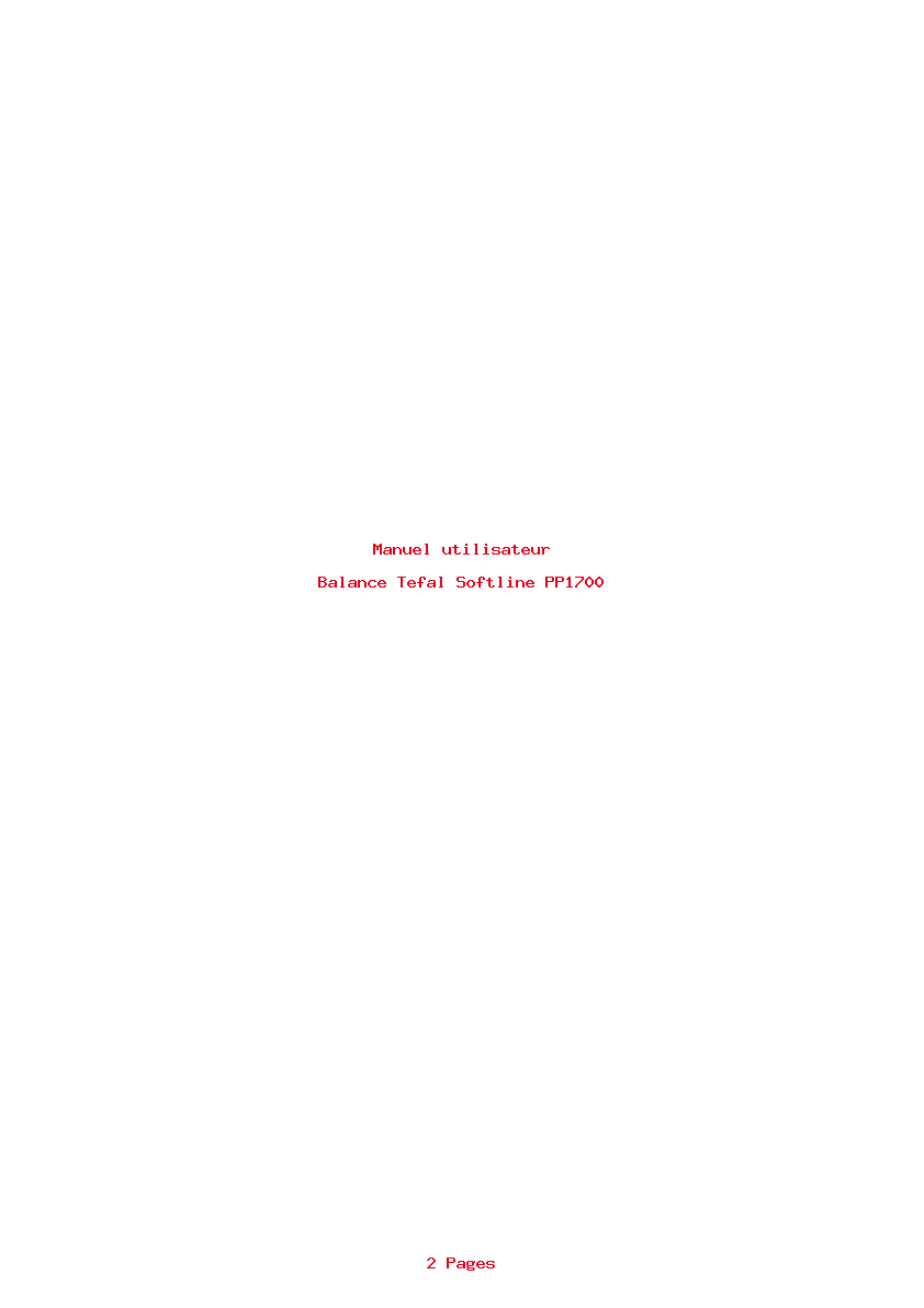 Page 1 de la notice Manuel utilisateur Tefal Softline PP1700