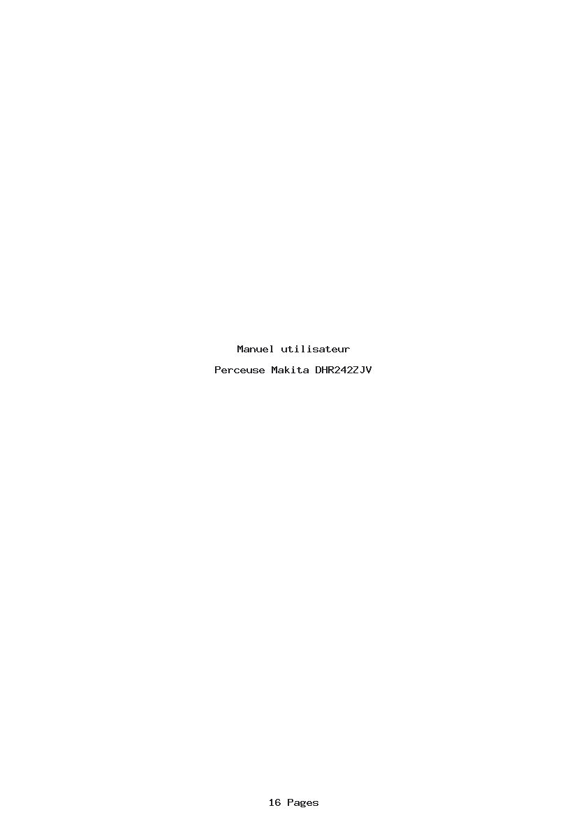 Page 1 de la notice Manuel utilisateur Makita DHR242ZJV