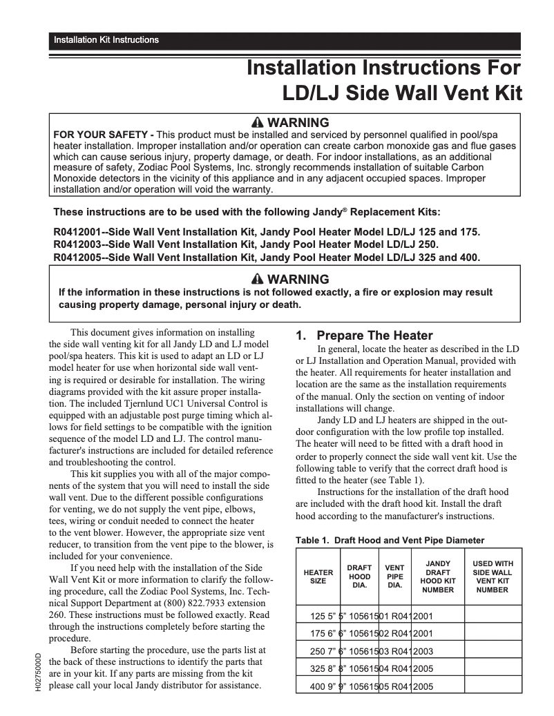 Page 1 de la notice Guide d'installation JANDY Lite2