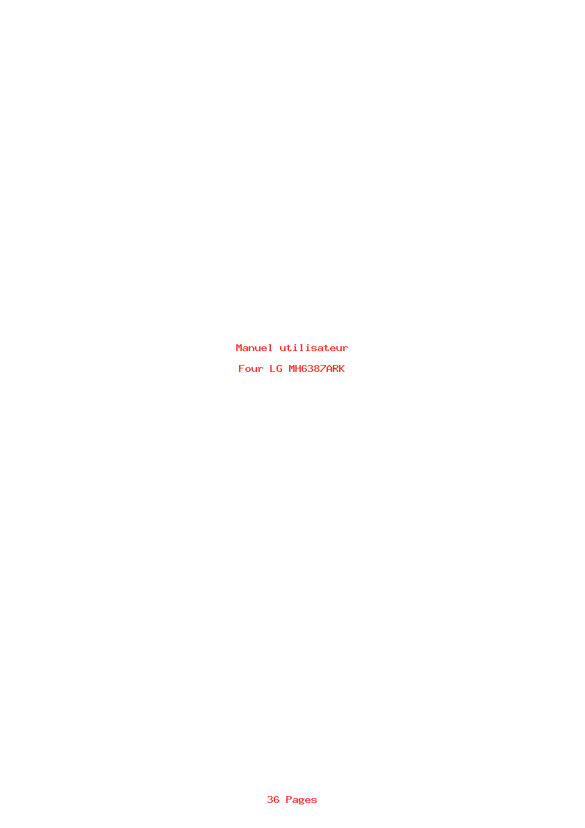 Page 1 de la notice Manuel utilisateur LG MH6387ARK