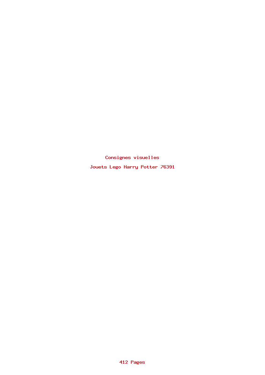 Page 1 de la notice Consignes visuelles Lego Harry Potter 76391