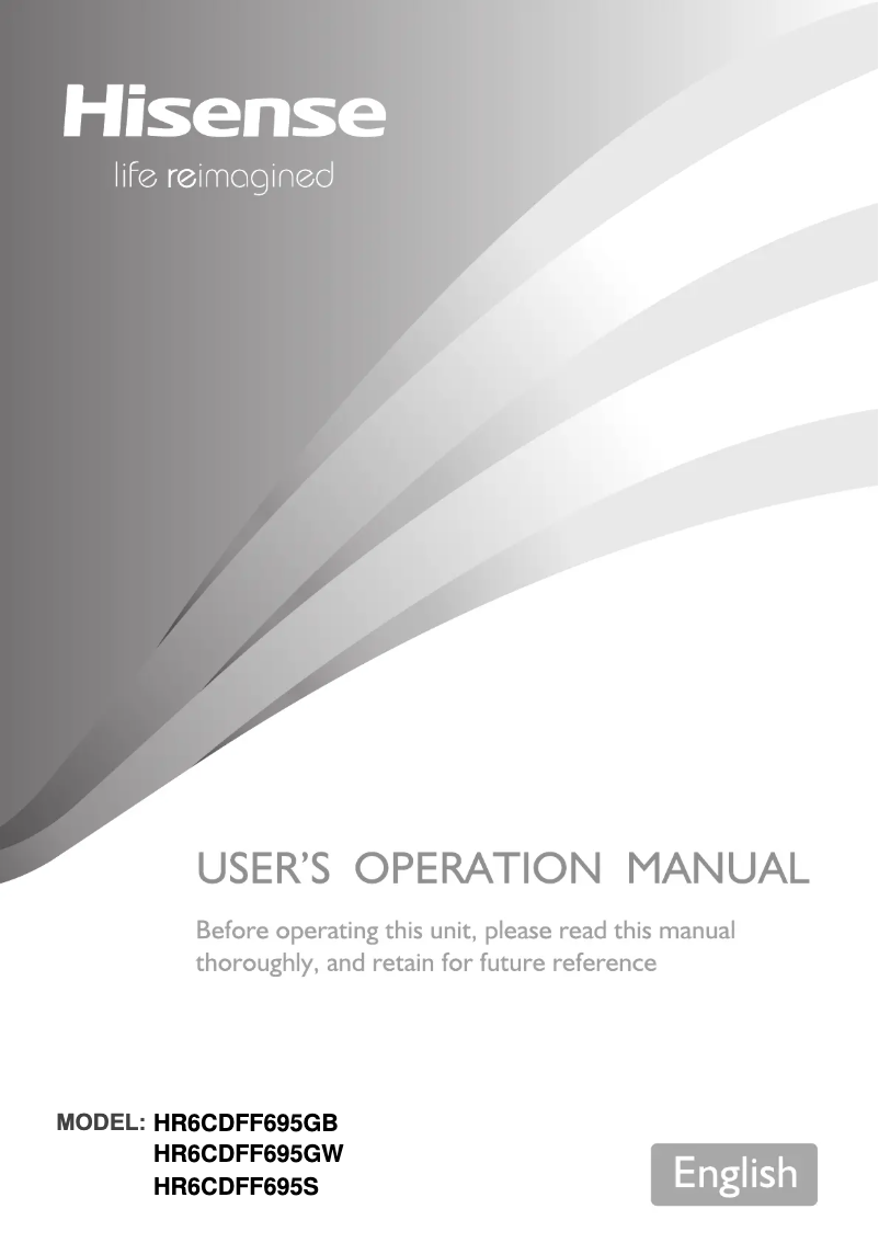 Page 1 de la notice Manuel utilisateur Hisense HR6CDFF695GW