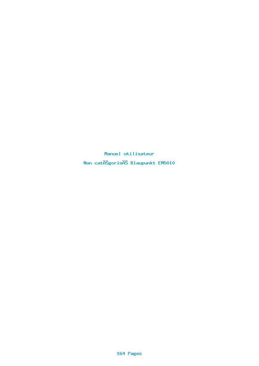 Page 1 de la notice Manuel utilisateur Blaupunkt EM5010