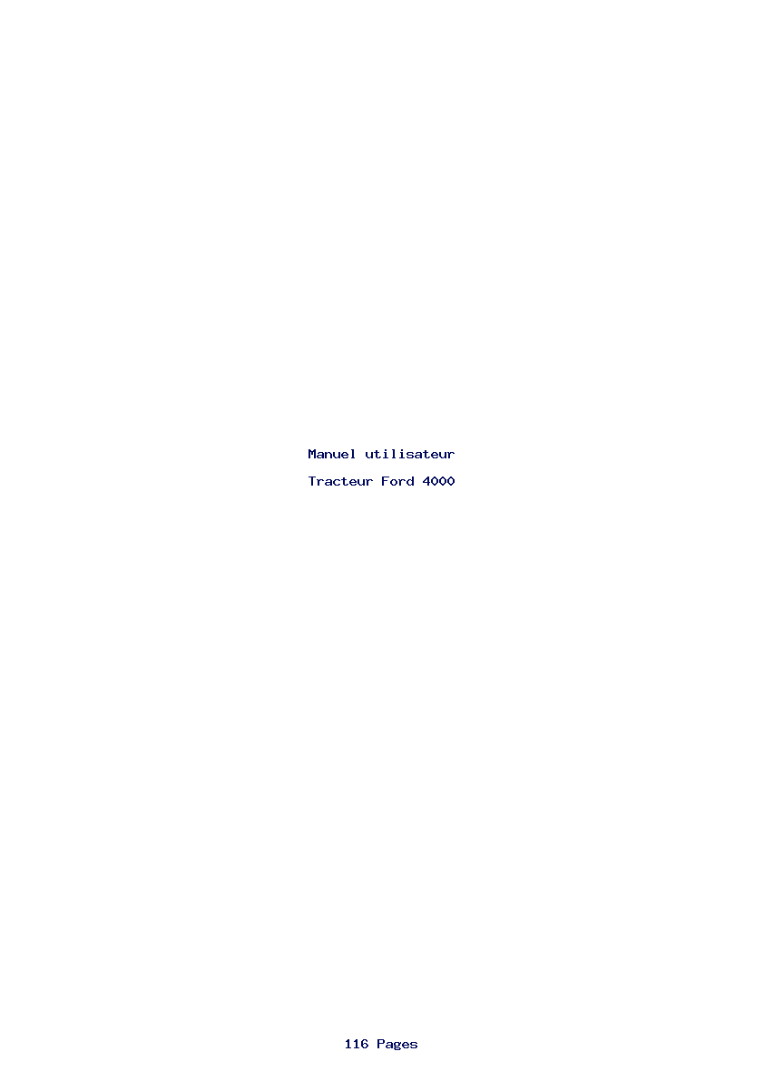 Page 1 de la notice Manuel utilisateur Ford 4000