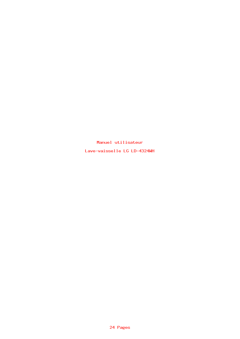 Page 1 de la notice Manuel utilisateur LG LD-4324WH
