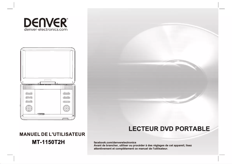 Page 1 de la notice Manuel utilisateur Denver MT-1150T2H