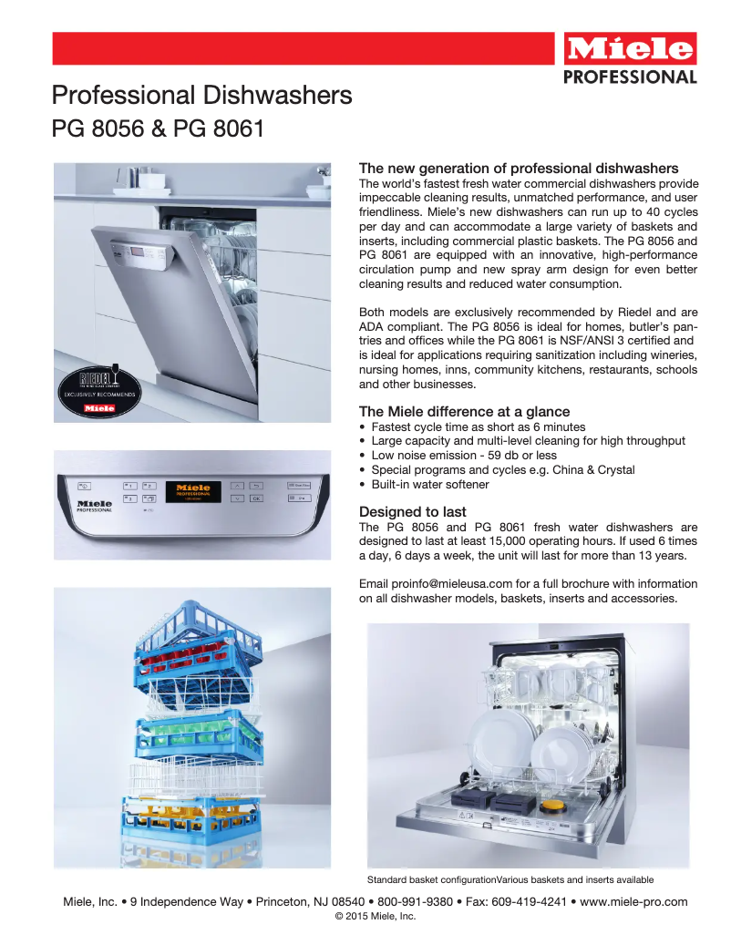 Página 1 del manual Ficha técnica Miele PG8061SS