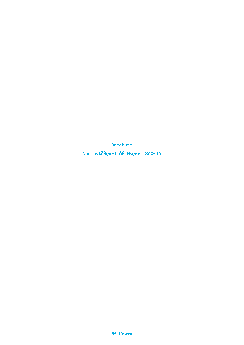 Page 1 de la notice Brochure Hager TXA663A