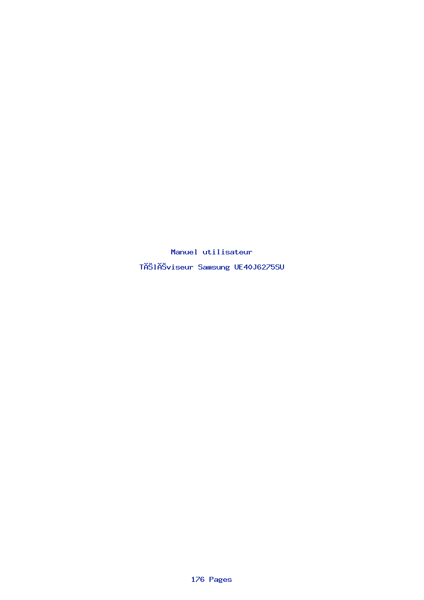 Image de la première page du manuel de l'appareil UE40J6275SU