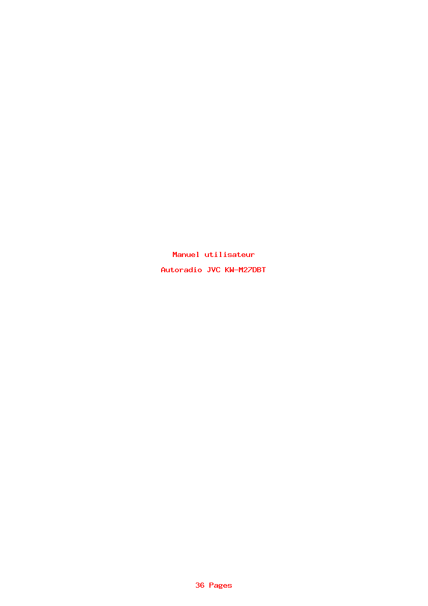 Page 1 de la notice Manuel utilisateur JVC KW-M27DBT