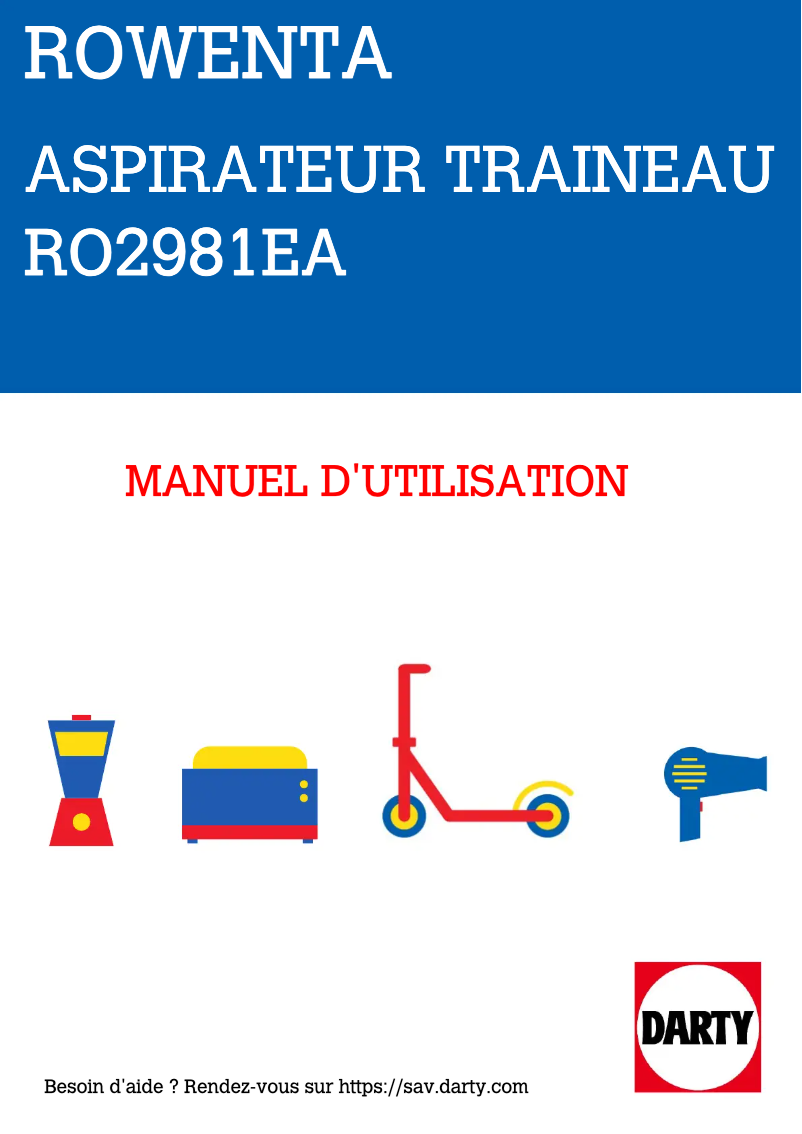 Image de la première page du manuel de l'appareil RO2981EA