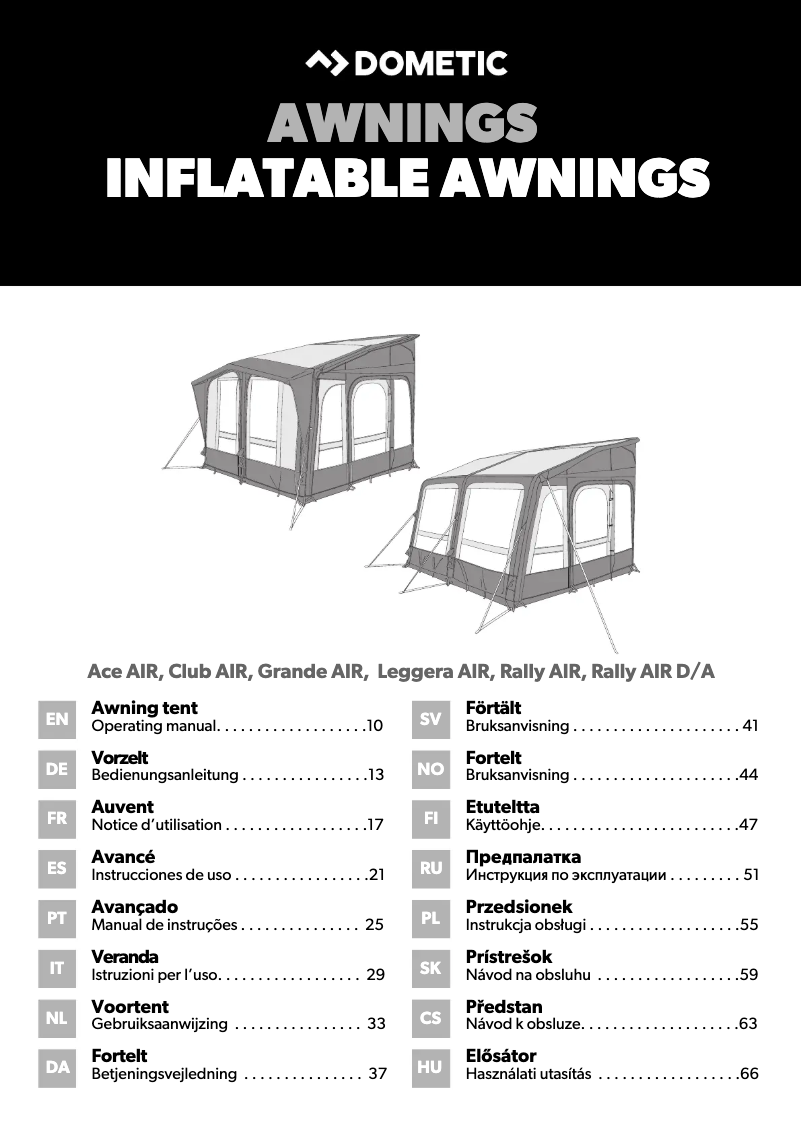 Page 1 de la notice Manuel utilisateur Dometic Grande AIR All-Season 390 M