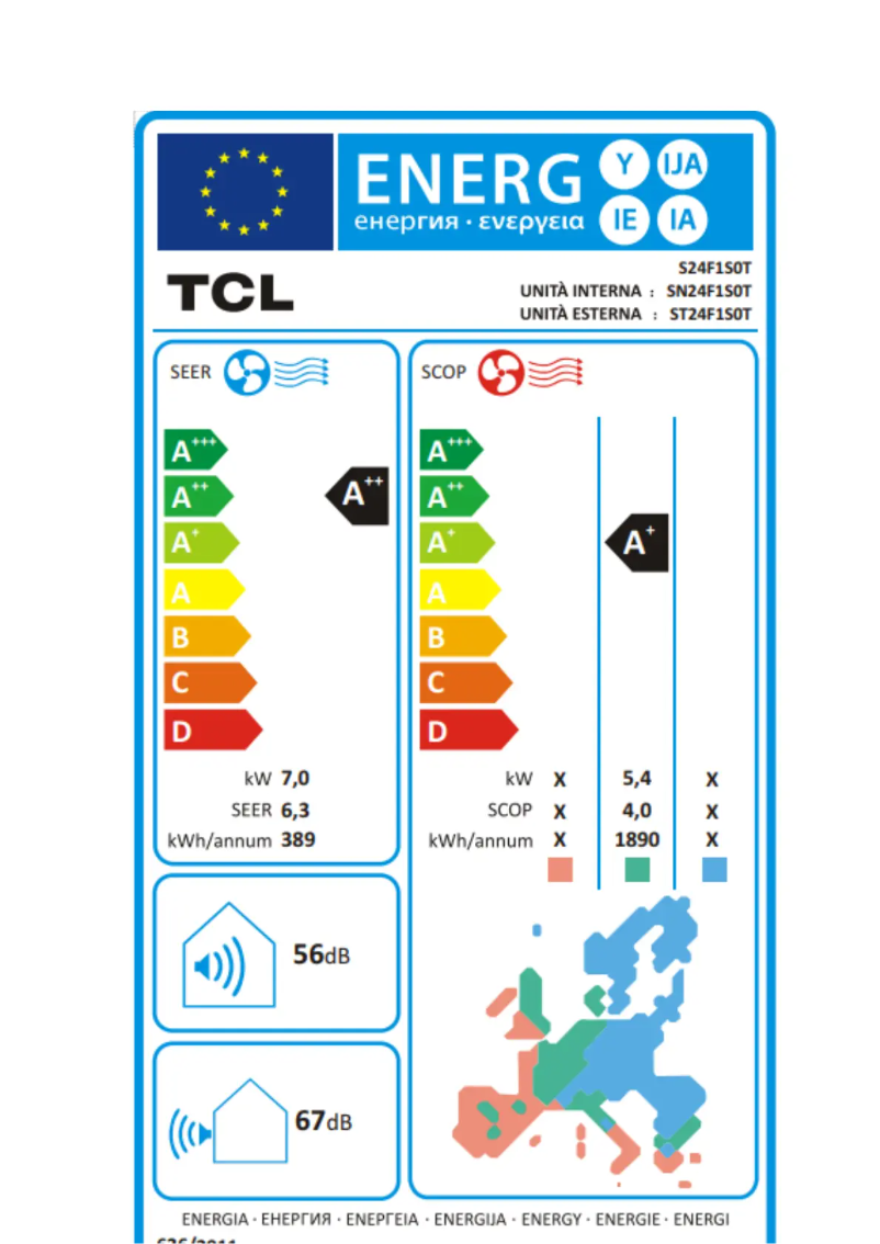 Page 1 de la notice Manuel utilisateur TCL S24F1S0T - 24K BTU/