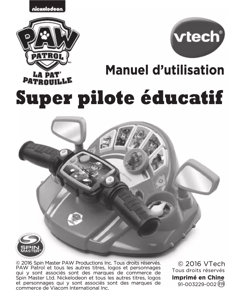 Page 1 of the manual User Manual Vtech Super Pilote Educatif