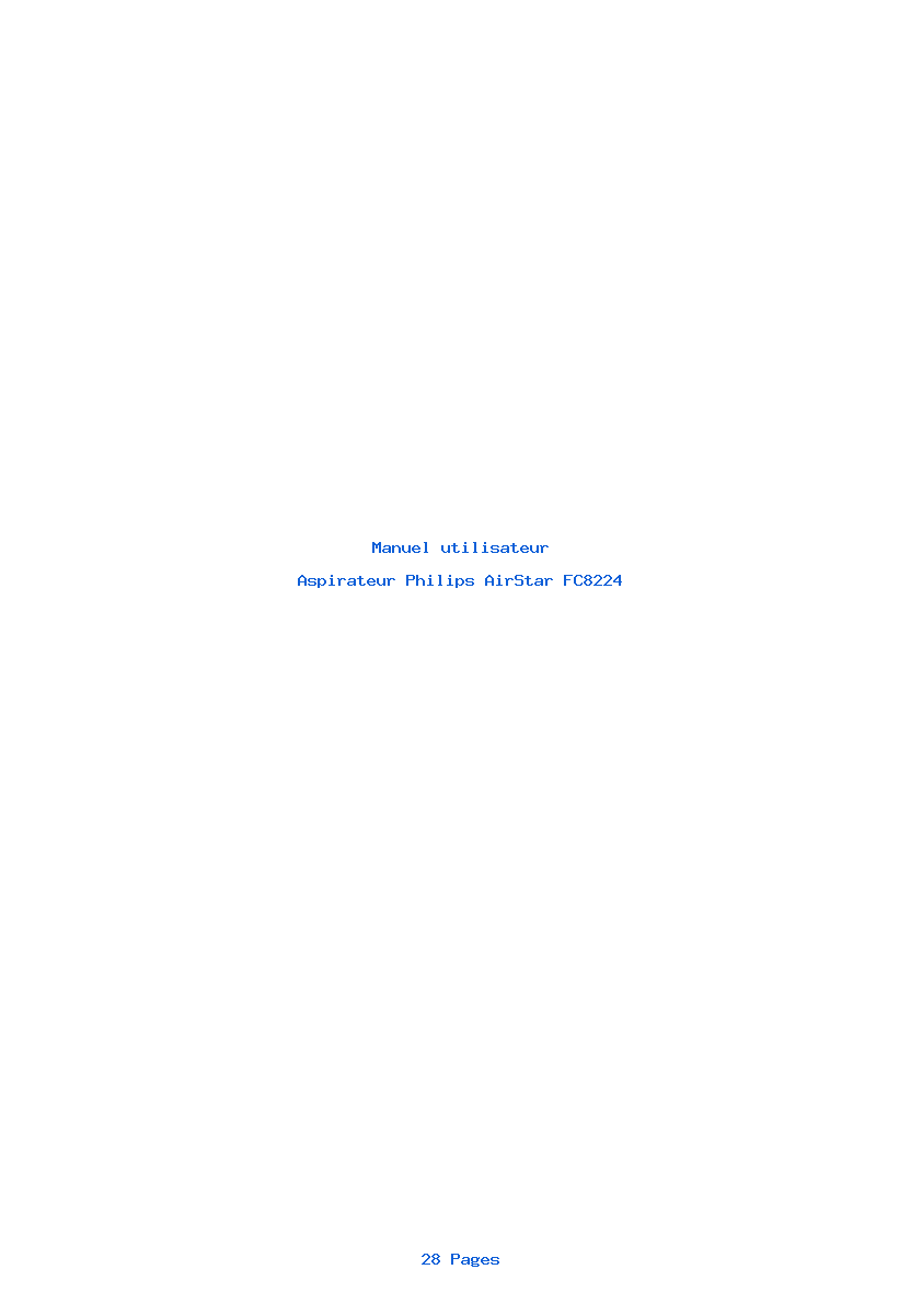 Page 1 de la notice Manuel utilisateur Philips AirStar FC8224