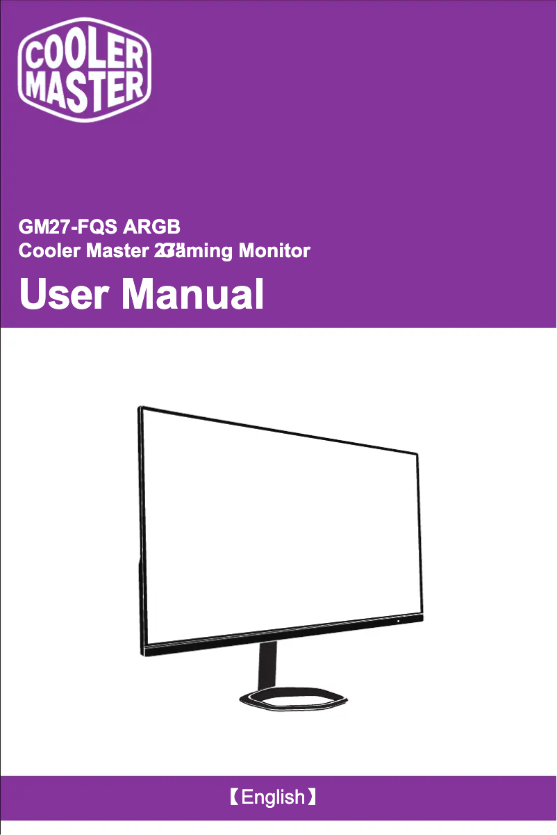 Page 1 de la notice Manuel utilisateur Cooler Master GM27-FQS
