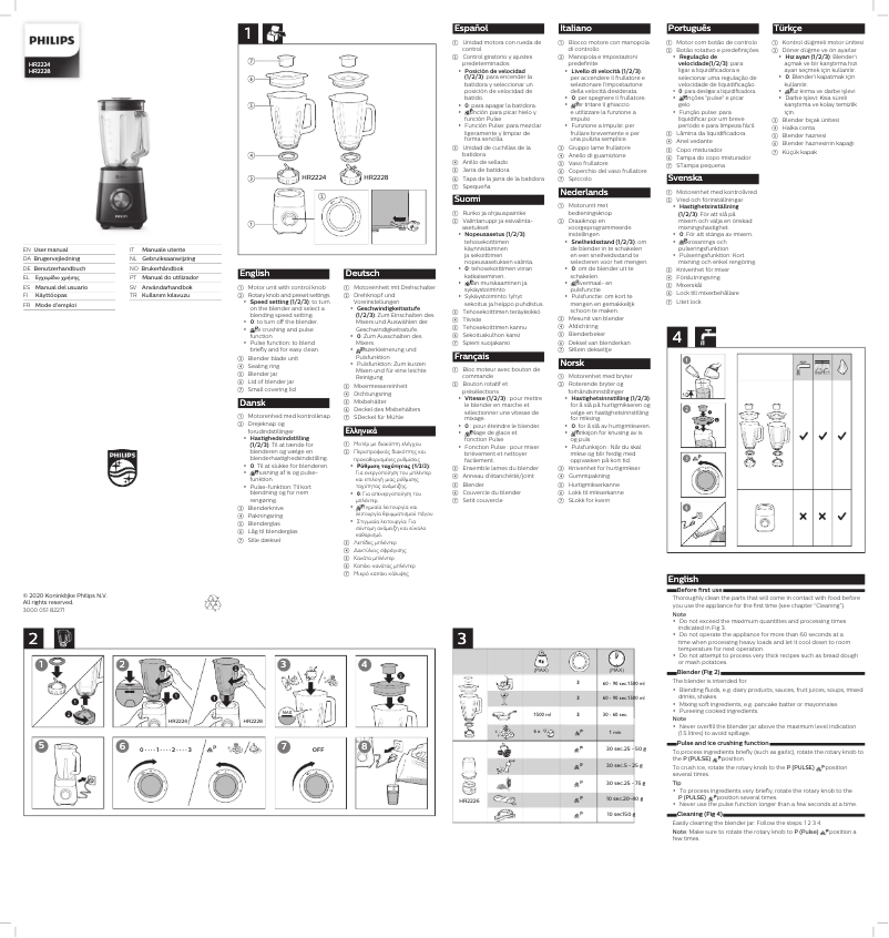 Page 1 de la notice Manuel utilisateur Philips HR2228