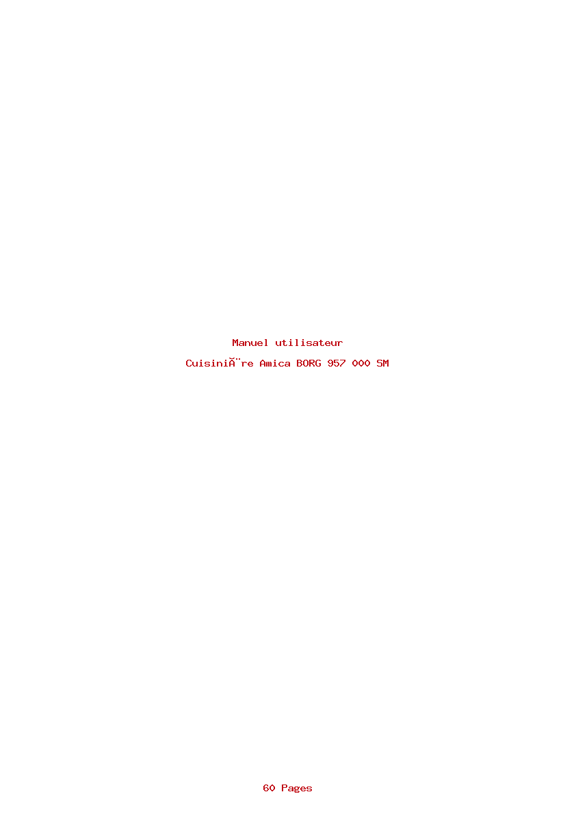 Page 1 de la notice Manuel utilisateur Amica BORG 957 000 SM